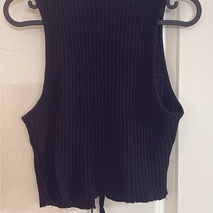 Zara Black Ribbed Tank Top